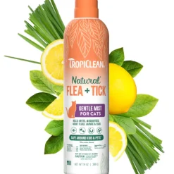 TropiClean Natural Flea & Tick Gentle Mist Spray for Cats (14 oz)