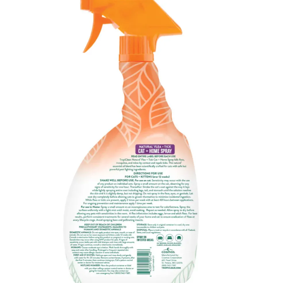 TropiClean Natural Flea & Tick Home & Cat Spray (32 oz)