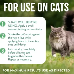 TropiClean Natural Flea & Tick No Rinse Shampoo for Cats (7.4 oz)