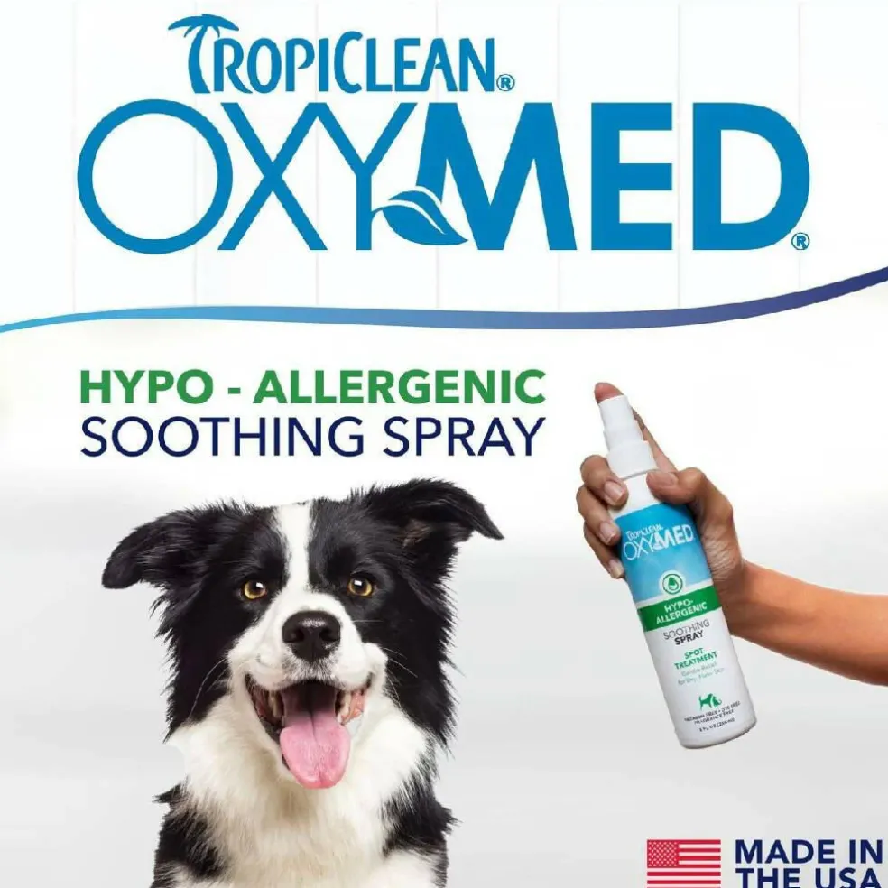 TropiClean Oxy Med Hypoallergenic Soothing Spray for Dogs & Cats (8 oz)