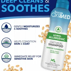TropiClean OxyMed Hypoallergenic Oatmeal Shampoo for Dogs & Cats
