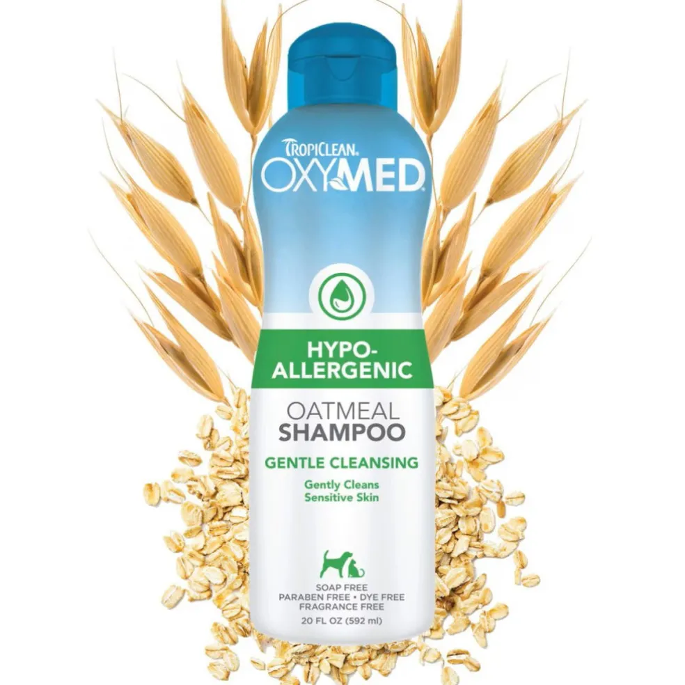 TropiClean OxyMed Hypoallergenic Oatmeal Shampoo for Dogs & Cats