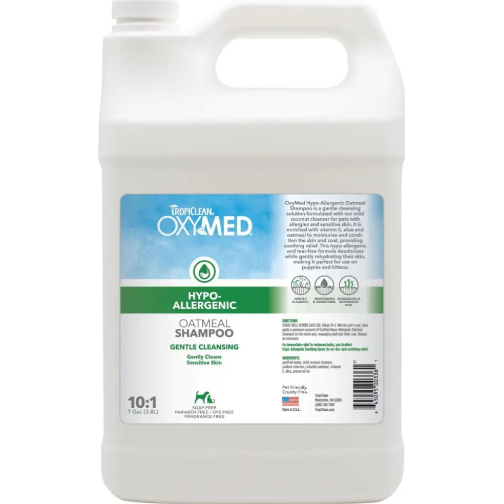 TropiClean OxyMed Hypoallergenic Oatmeal Shampoo for Dogs & Cats