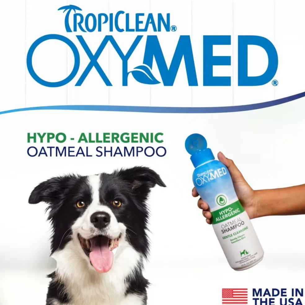 TropiClean OxyMed Hypoallergenic Oatmeal Shampoo for Dogs & Cats