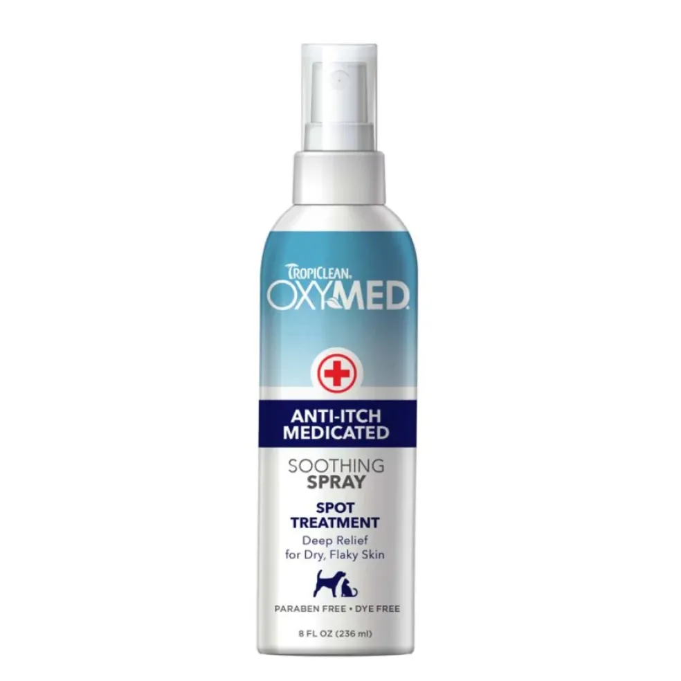 Tropiclean Oxy-Med Medicated Anti Itch Spray For Dogs & Cats (8 oz)