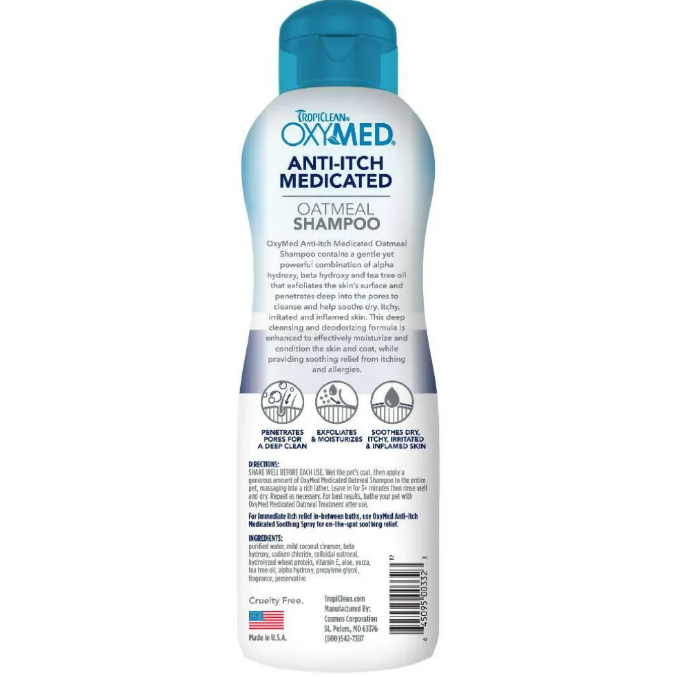 Tropiclean OxyMed Medicated Anti-Itch Oatmeal Deep Cleansing Shampoo (20 oz)