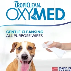 TropiClean OxyMed Soothing Allergy Relief Wipes For Dogs & Cats (50 ct)