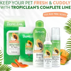 TropiClean Papaya & Coconut Waterless Shampoo For Pets (7.4 oz)