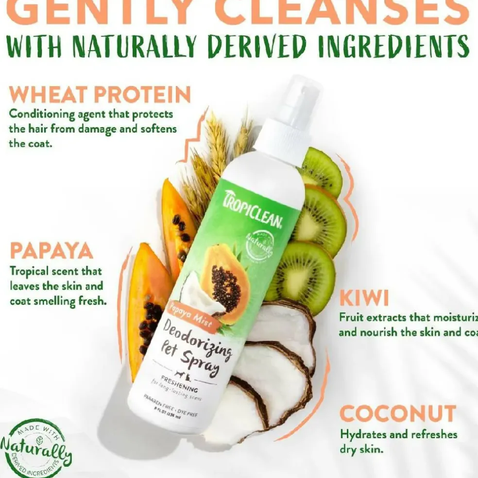 Tropiclean Papaya Mist Deodorizing Pet Spray (8 oz)