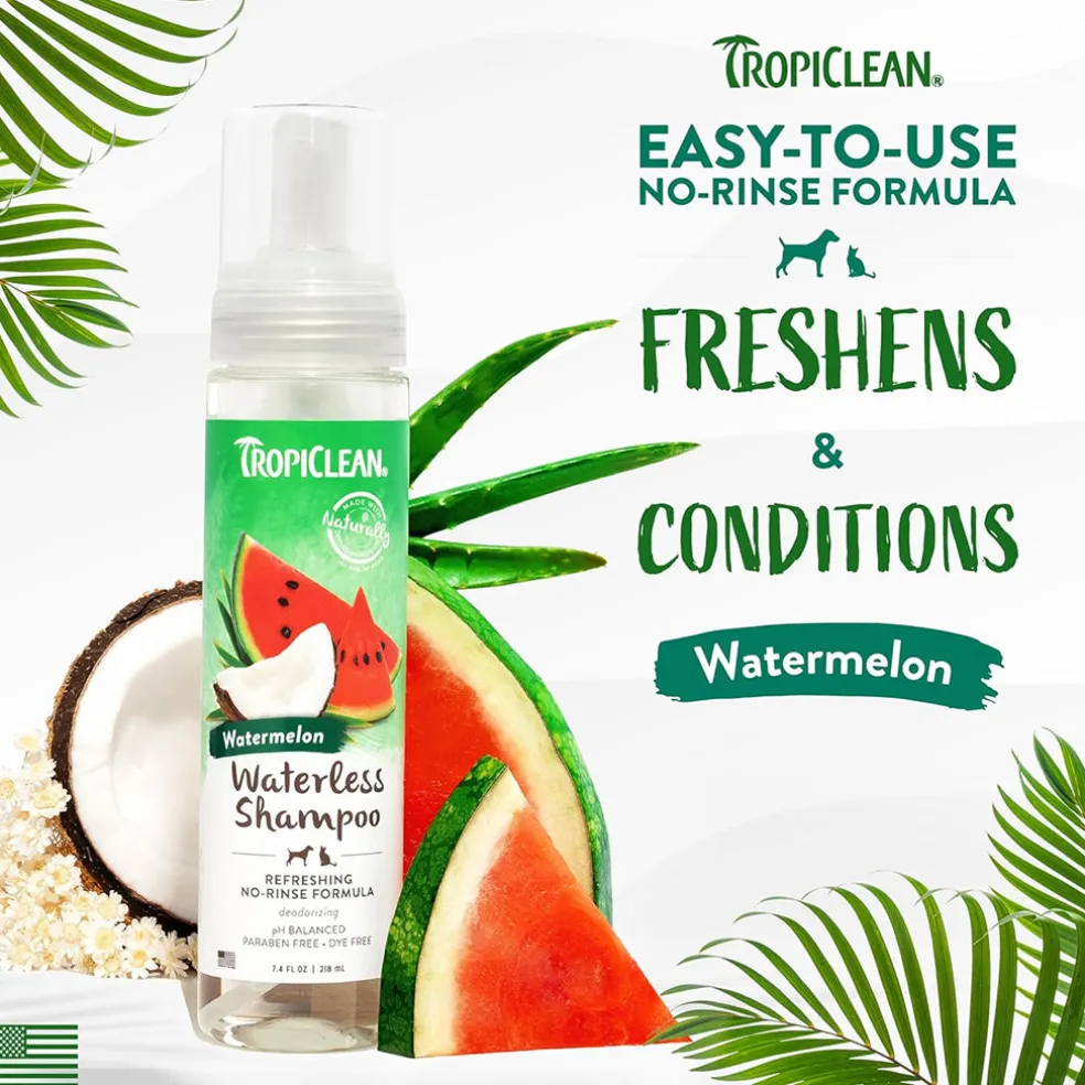 TropiClean Watermelon Waterless Shampoo for Dogs & Cats (7.4 oz)
