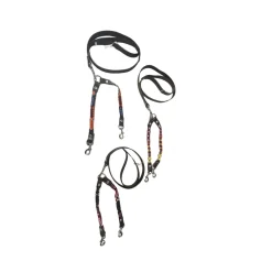 Tulum Handmade Artesanal Leather Double Leash, Multi-Colors, Assorted Colors