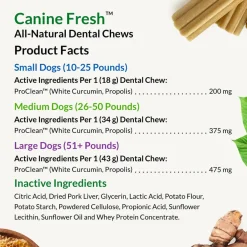 Ultimate Pet Nutrition Canine Fresh All-Natural Dental Chews for Medium Dogs 26-50 lbs, 15 count