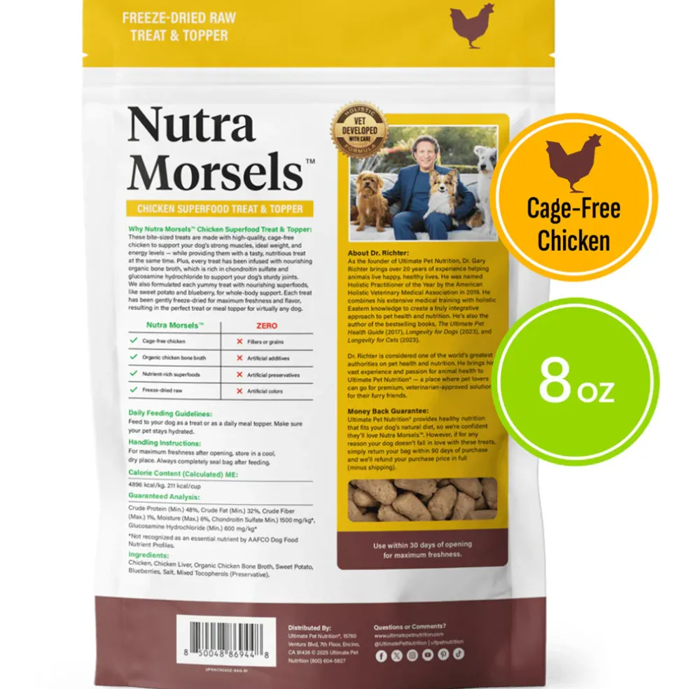 Ultimate Pet Nutrition Nutra Morsels Superfood Treat & Topper Freeze-Dried Raw Dog Treats