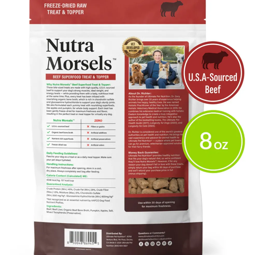 Ultimate Pet Nutrition Nutra Morsels Superfood Treat & Topper Freeze-Dried Raw Dog Treats