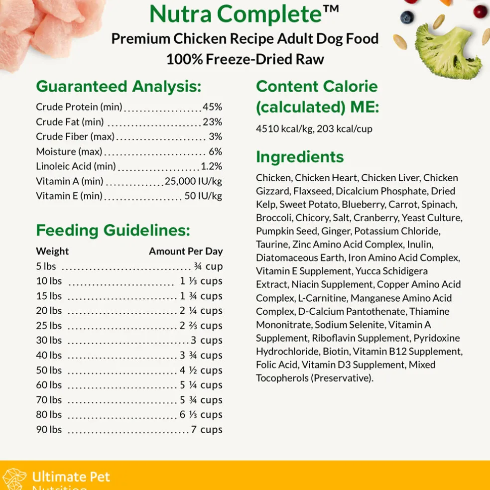 Ultimate Pet Nutrition Nutra Complete Premium Chicken Freeze-Dried Raw Dog Food