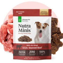 Ultimate Pet Nutrition Nutra Minis Air-Dried Beef Dog Training Treats, 5-oz