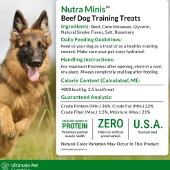 Ultimate Pet Nutrition Nutra Minis Air-Dried Beef Dog Training Treats, 5-oz