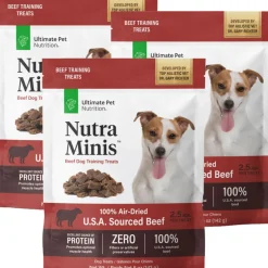 Ultimate Pet Nutrition Nutra Minis Air-Dried Beef Dog Training Treats, 5-oz