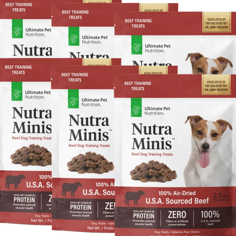Ultimate Pet Nutrition Nutra Minis Air-Dried Beef Dog Training Treats, 5-oz