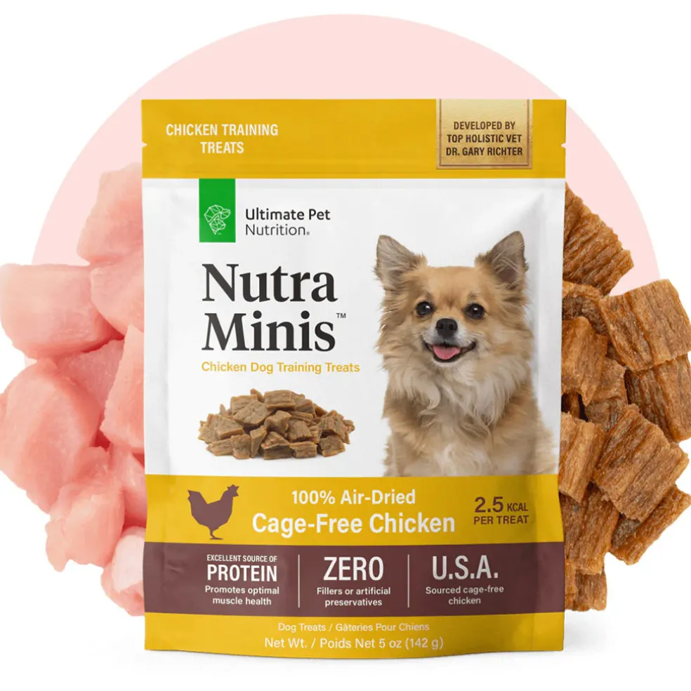 Ultimate Pet Nutrition Nutra Minis Air-Dried Chicken Dog Training Treats, 5-oz