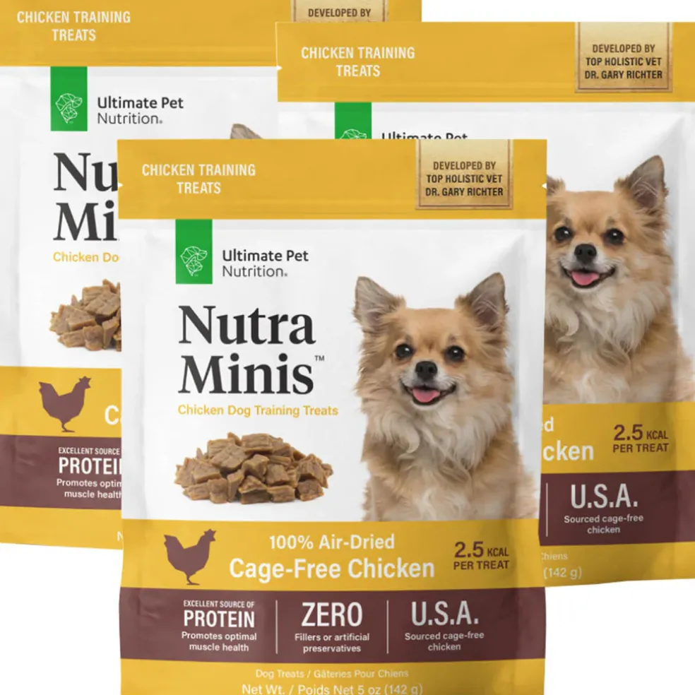 Ultimate Pet Nutrition Nutra Minis Air-Dried Chicken Dog Training Treats, 5-oz