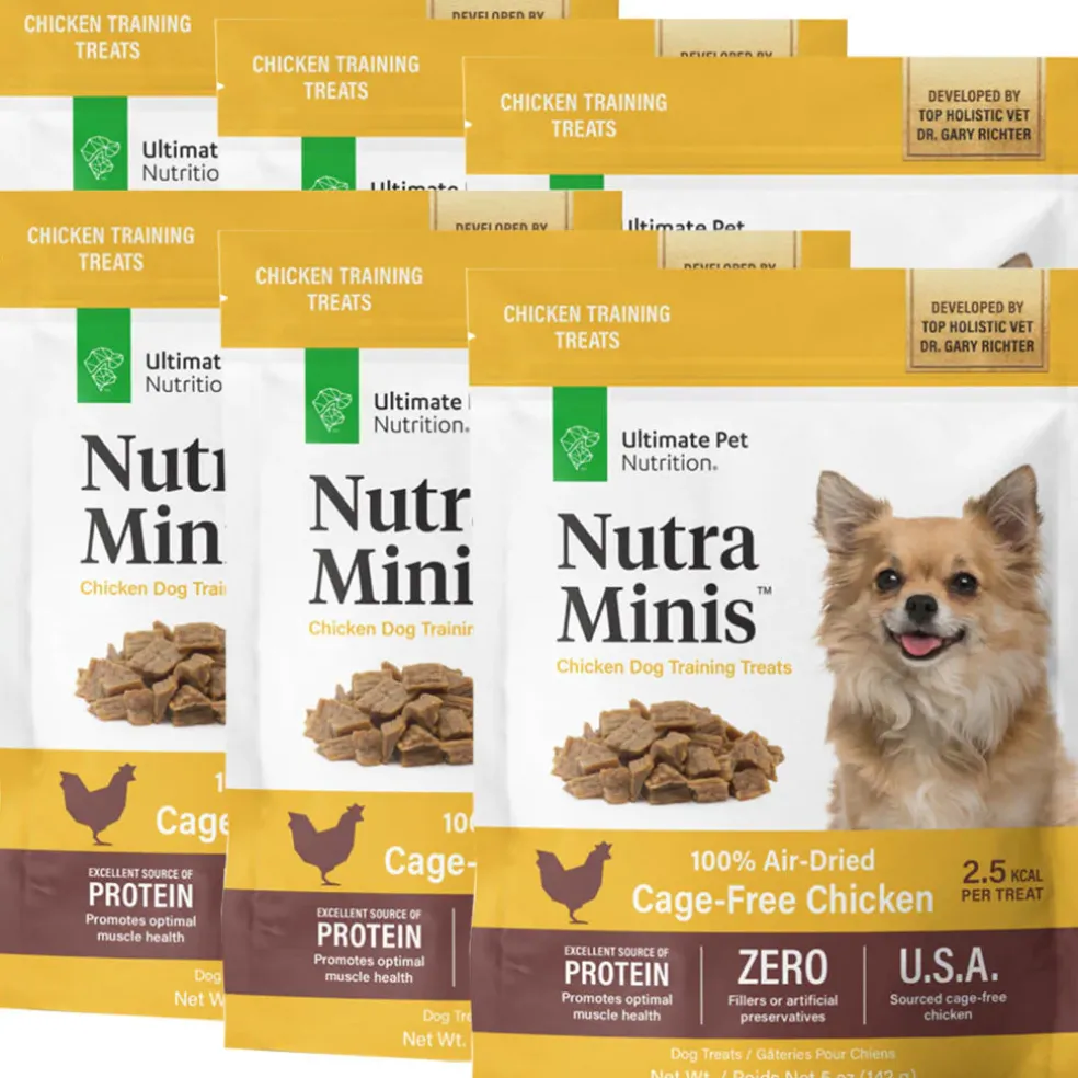 Ultimate Pet Nutrition Nutra Minis Air-Dried Chicken Dog Training Treats, 5-oz