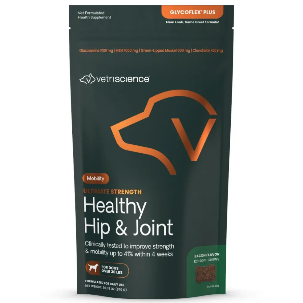 Ultimate Strength Healthy Hip & Joint Chews for Dogs Bacon Flavor