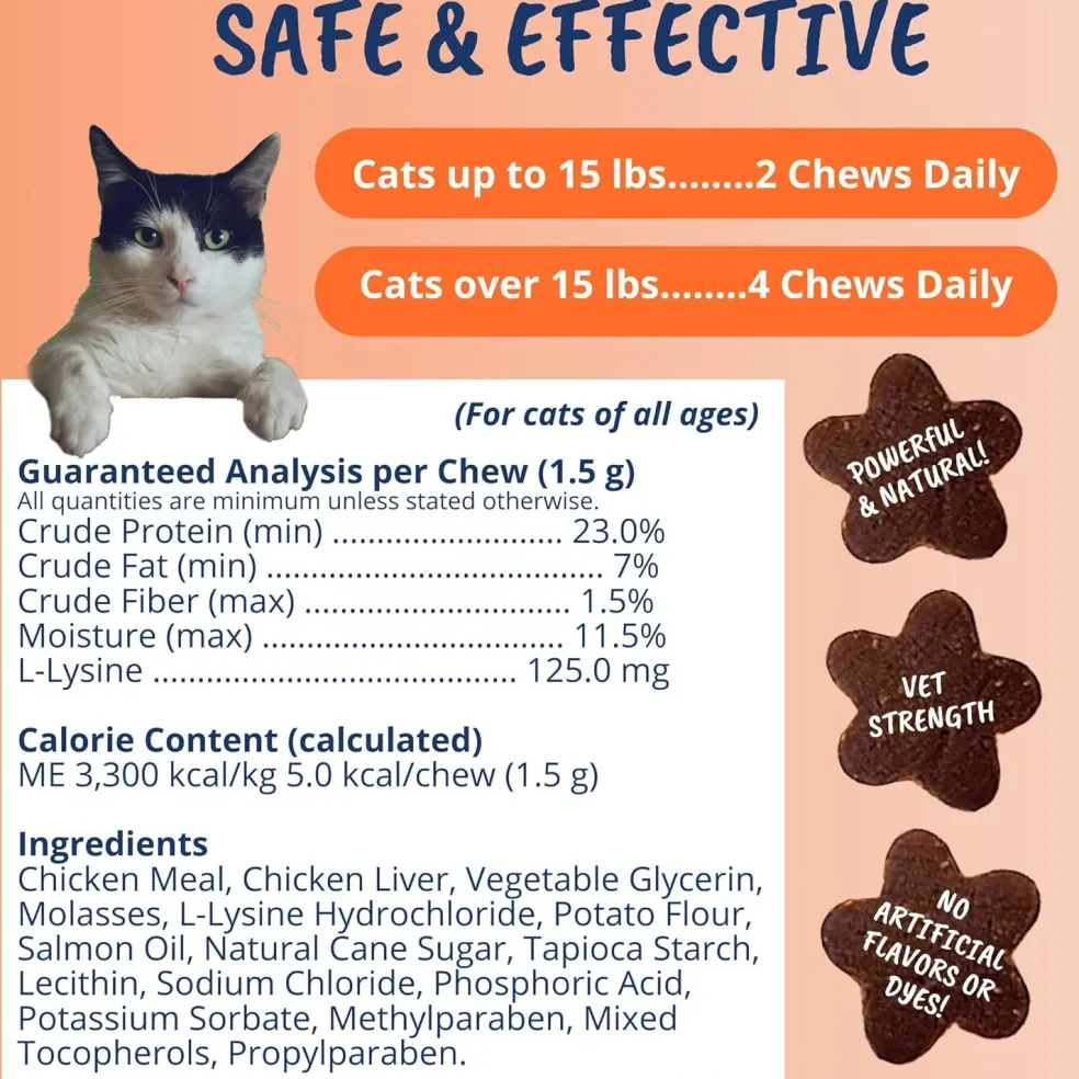 Under the Weather L-Lysine Soft Chews for Cats, 60 count