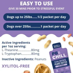 Under the Weather PB & Chill Calming Peanut Butter On-The-Go Packets for Dogs, 1-oz (6-pack)