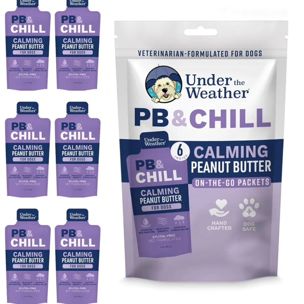 Under the Weather PB & Chill Calming Peanut Butter On-The-Go Packets for Dogs, 1-oz (6-pack)
