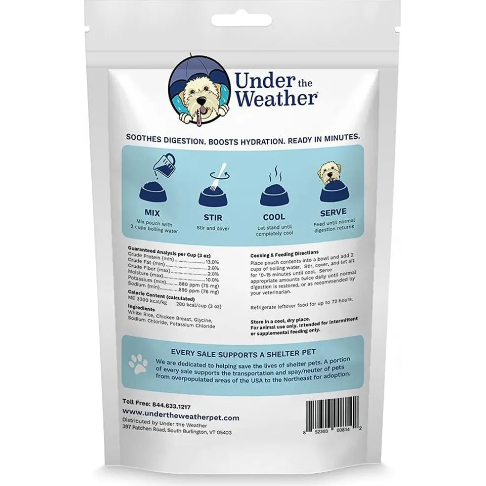 Under the Weather Rice & Chicken Freeze Dried Bland Diet for Dogs, 6-oz