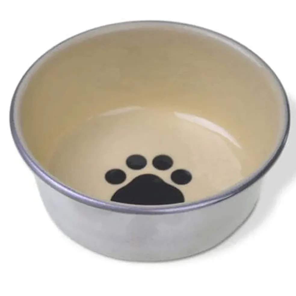 Van Ness Decorated Stainless Cat Dish, Color Varies, 8-oz