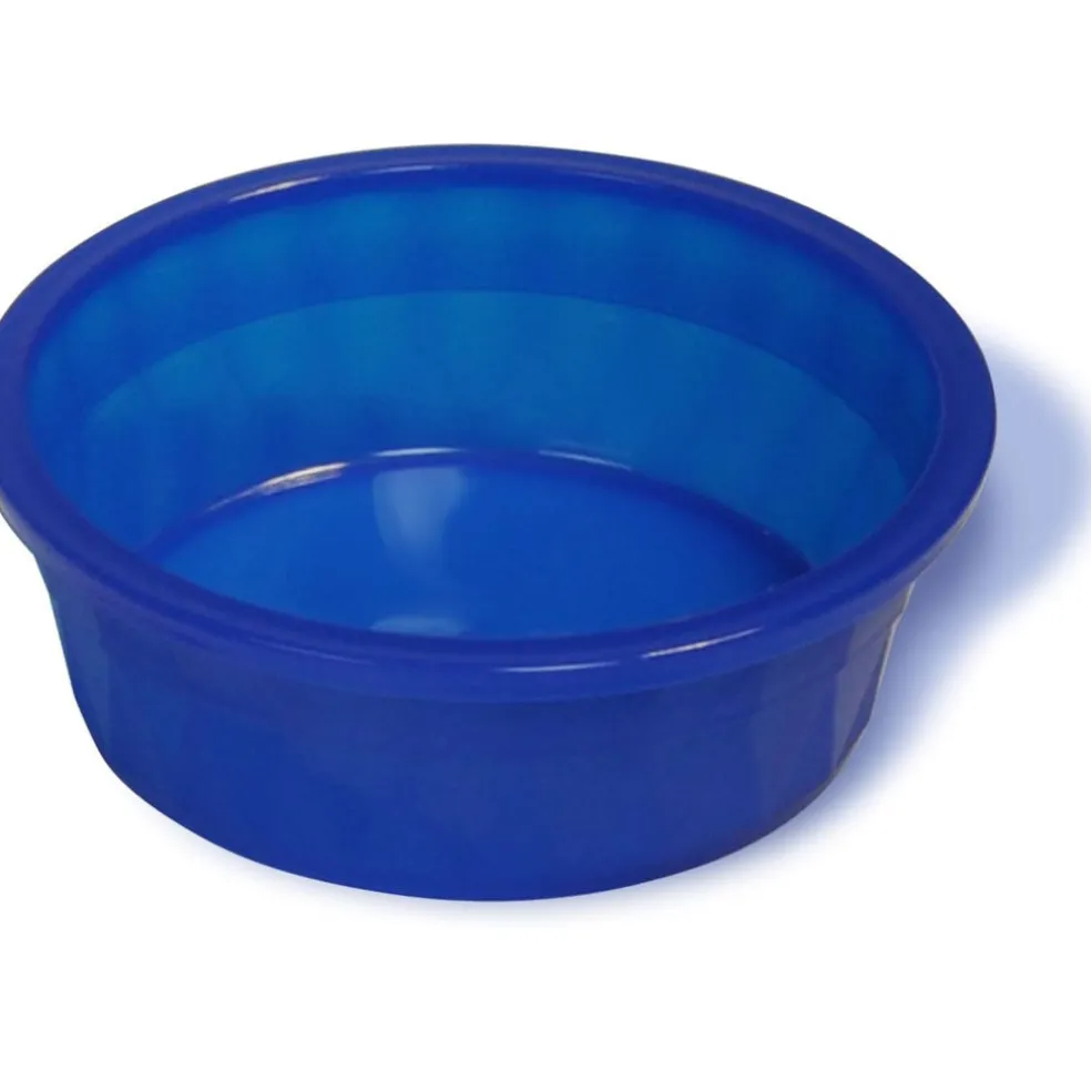 Van Ness Pets Crock Style Heavyweight Translucent Bowl, Blue
