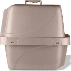 Van Ness Plastics Enclosed Sifting Cat Litter Box, Beige, Large