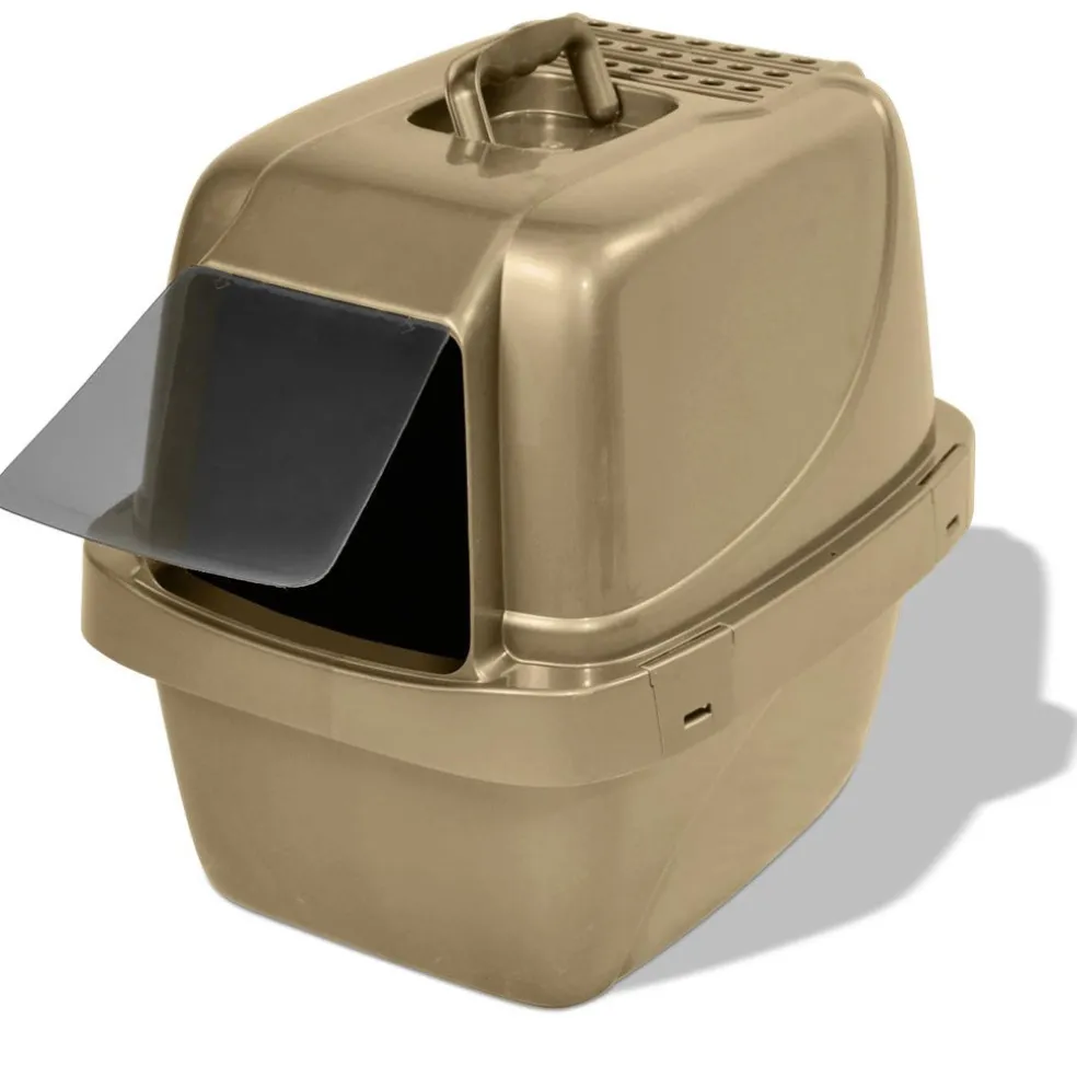 Van Ness Plastics Enclosed Sifting Cat Litter Box, Beige, Large