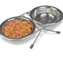 Van Ness Plastics Stainless Steel Double Dish w/Wire Rack, Silver
