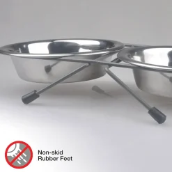 Van Ness Plastics Stainless Steel Double Dish w/Wire Rack, Silver