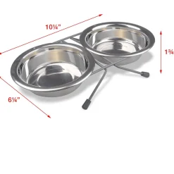 Van Ness Plastics Stainless Steel Double Dish w/Wire Rack, Silver
