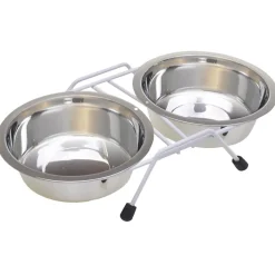 Van Ness Plastics Stainless Steel Double Dish w/Wire Rack, Silver