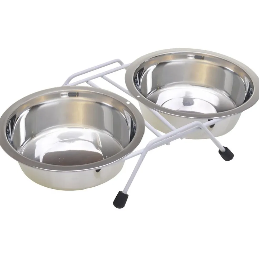 Van Ness Plastics Stainless Steel Double Dish w/Wire Rack, Silver