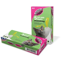 Van Ness Super Strong Drawstring Pan Liners For Cats, 5-count