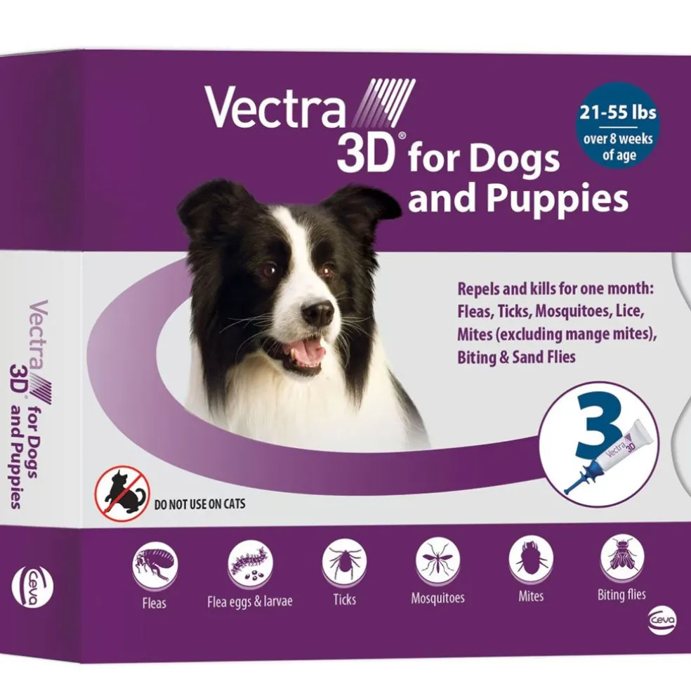 Vectra 3D Flea and Tick Spot Treatment for Dogs & Puppies, 21-55 lbs