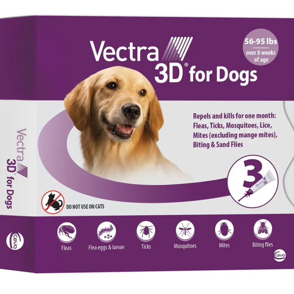 Vectra 3D Flea and Tick Spot Treatment for Dogs & Puppies, 56-95 lbs