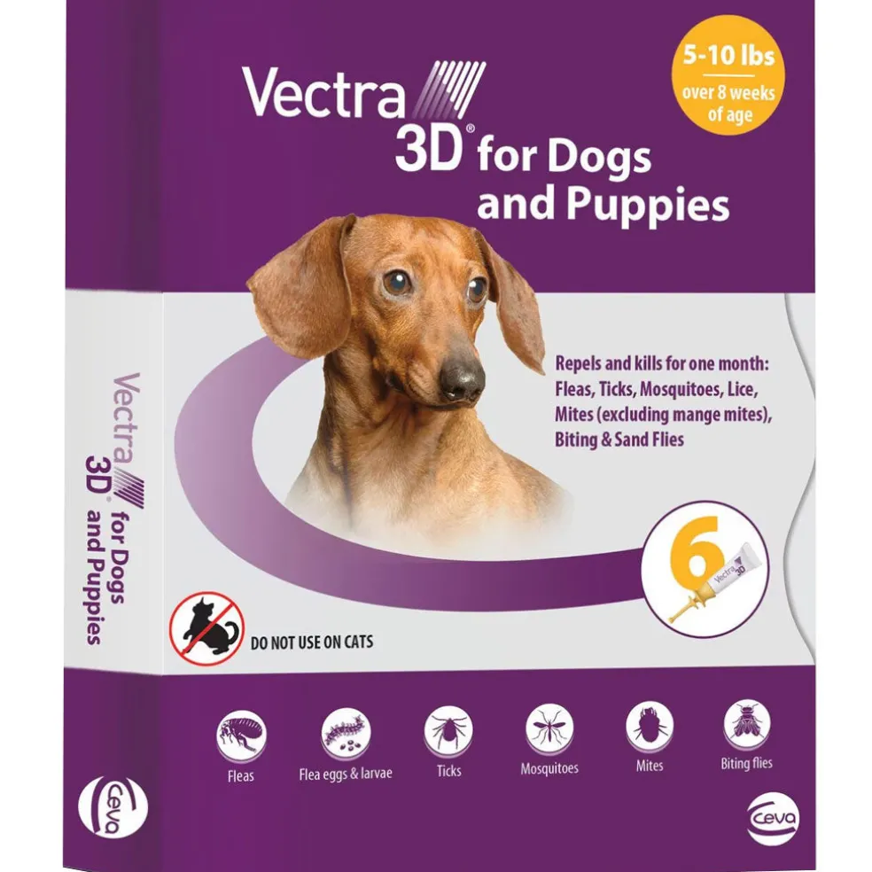 Vectra 3D Flea and Tick Spot Treatment for Dogs & Puppies, 5-10 lbs
