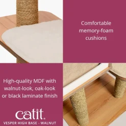 Vesper Walnut Cat Furniture with Very High Base
