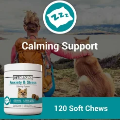 Vet Classics Anxiety & Stress Soft Chews for Dogs (120 count)