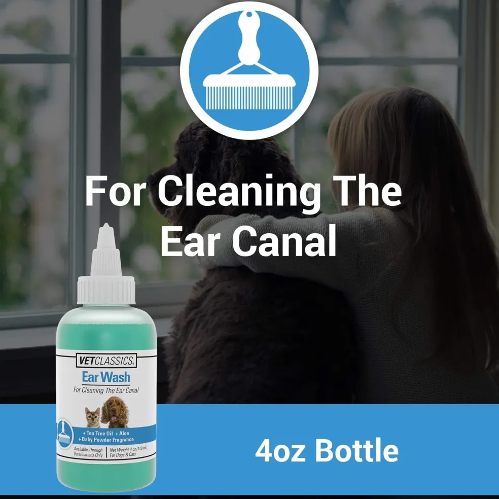 Vet Classics Ear Wash with Tea Tree Oil for Dogs & Cats (4 oz)