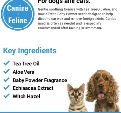 Vet Classics Ear Wash with Tea Tree Oil for Dogs & Cats (4 oz)