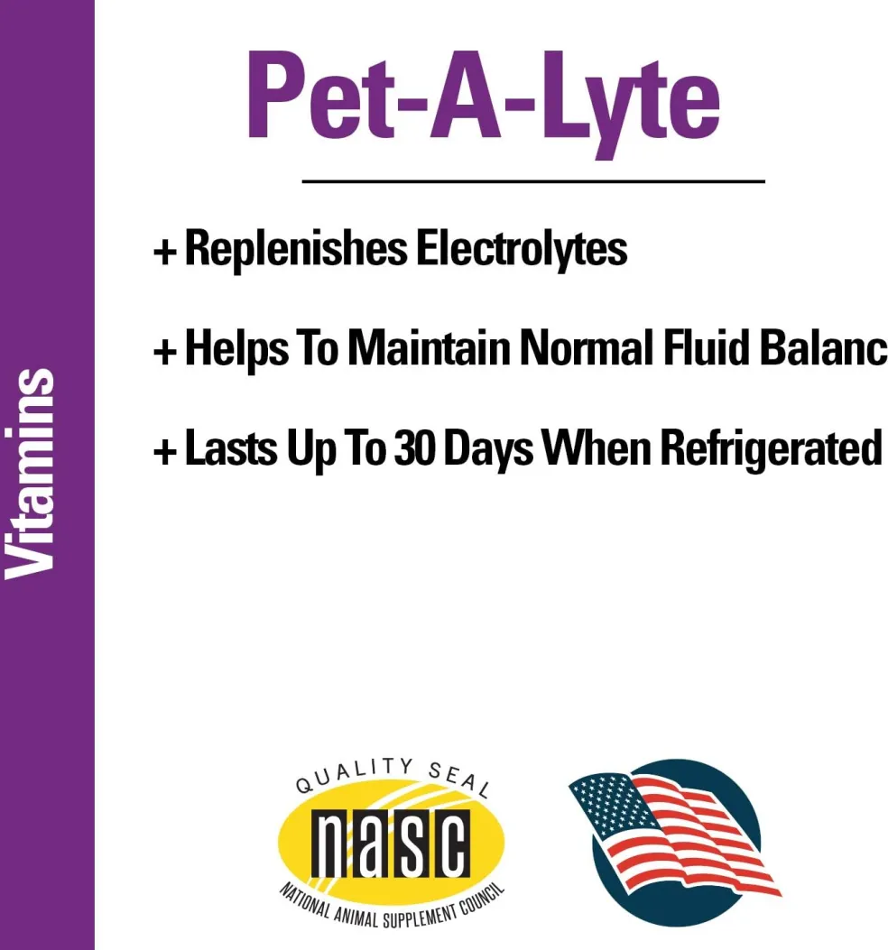 Vet Classics Pet-A-Lyte Oral Electrolyte Solution for Dogs & Cats (32 oz)