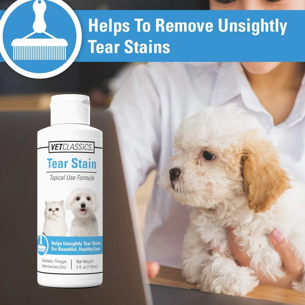 Vet Classics Tear Stain Topical Liquid for Dogs & Cats (4 oz)